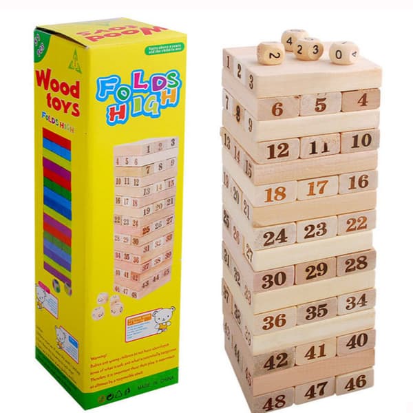 Jenga-spil, et børns nummerstabelbrætspil, byggeklodslegetøj og træstabelpuslespil.-FO-
