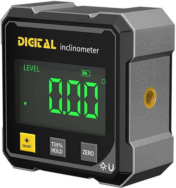 2025 Latest Model Digital Angle Gauge with Electronic Laser - 4-Sided Strong Magnetic Angle Finder, Magnetic Electronic Level Angle Meter-FO-