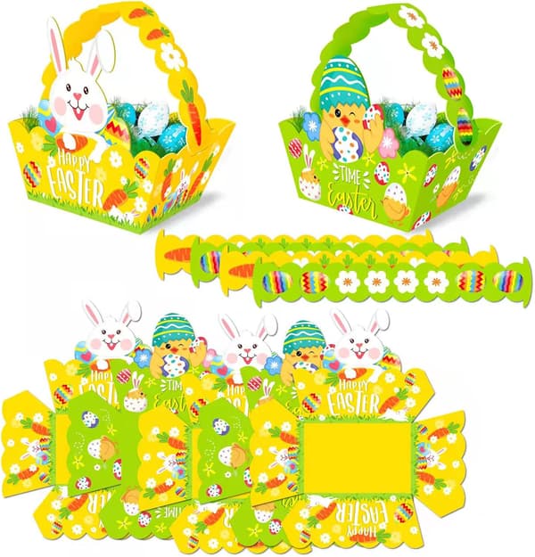 Påskharedekorationer 24-pack DIY påskpyssel för barn påskäggsjaktkorgar Glad påsk-presenter-FO-
