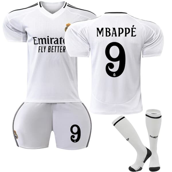 Real Madrid Hjemmefotballdrakt Barn 2024-2025 Nr. 9 Mbappé No. 9 Mbappé-FO-