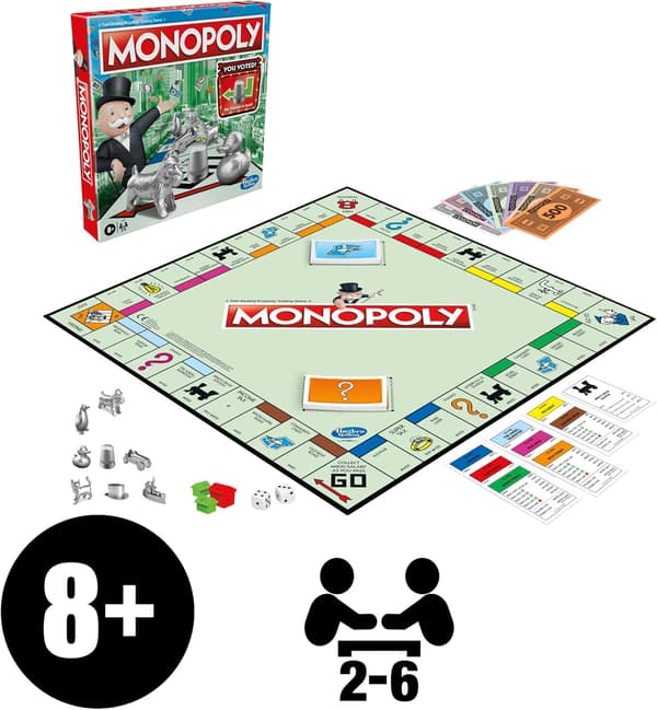 Monopoly-lautapeli perheille, 2-6 pelaajaa, ikäsuositus 8+-FO-