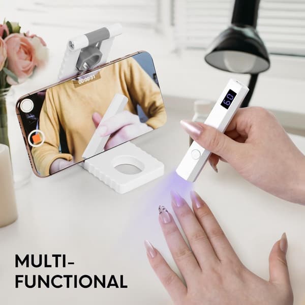 Ladattava mini UV-LED-kynsilamppu jalustalla geelikynsille White