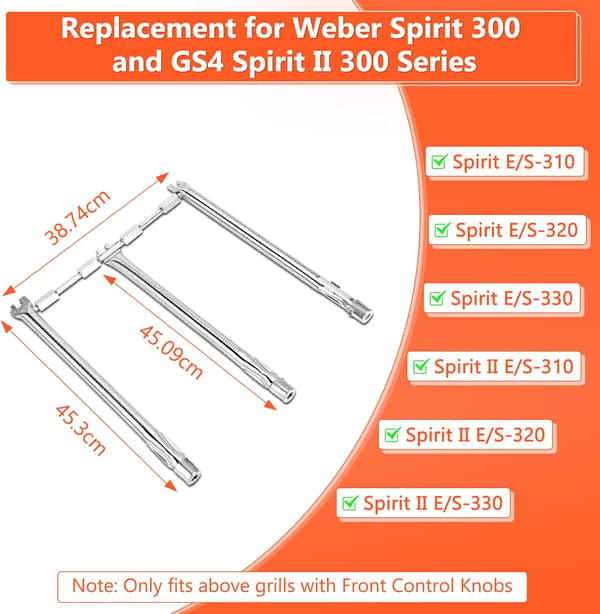 Rustfri Brænder 69787 til Weber Spirit 300 Serien 18-FO-