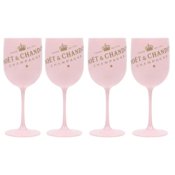 500ml Moet Champagne Flutes Glas Plast Akryl Champagne Glas Vinglas PINK 4PCS