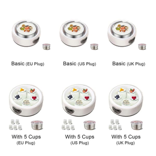 Ultimat Probiotisk Yoghurtmaskin med Justerbar Temperatur och Tidsstyrning Basic-FO- Basic UK Plug