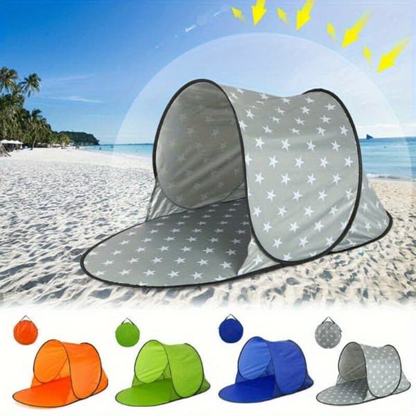 Pop Up Campingtelt Strandbaldakin UV-resistent Letvægts Bærbart Udendørs Læskur White