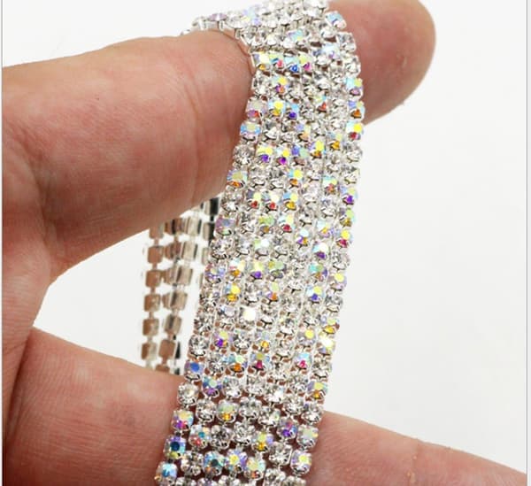 20 meter kristall-strasskedja för sömnad och pyssel 2,5 mm silverfärg-FO-