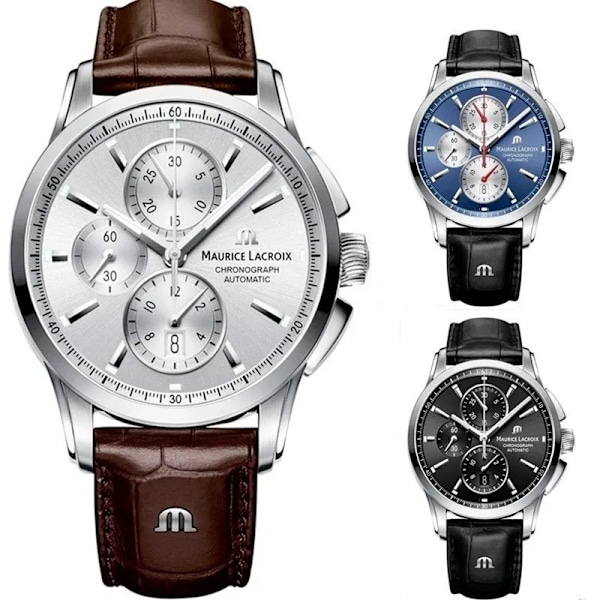 MAURICE LACROIX ur Ben Tao-serien Tre-øjet kronograf Mode Casual Top Luksus læderur Relogios Masculinos white
