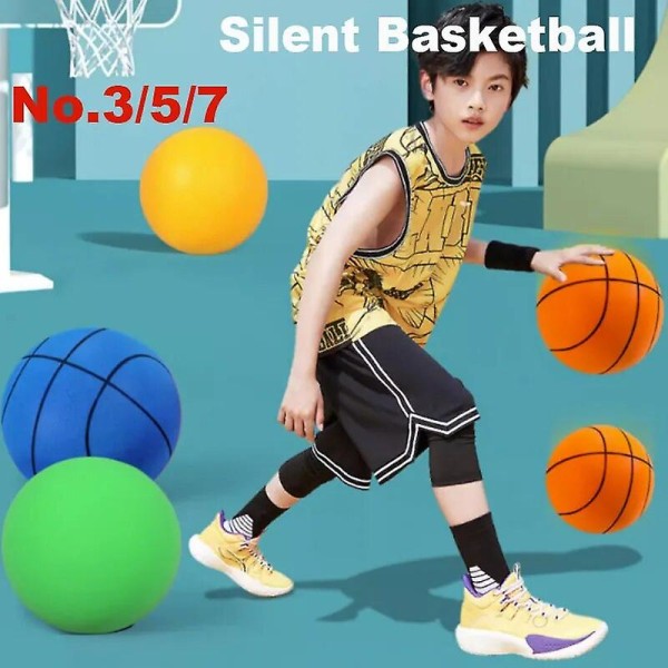 24 cm Storlek 7 Tyst Basketboll Studsande Hög Mute Ball Basket Sportspel Barn Födelsedag Julklapp Db line yellow 18cm