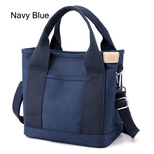 Marinblå kanvasväska med flera fickor Navy Blue
