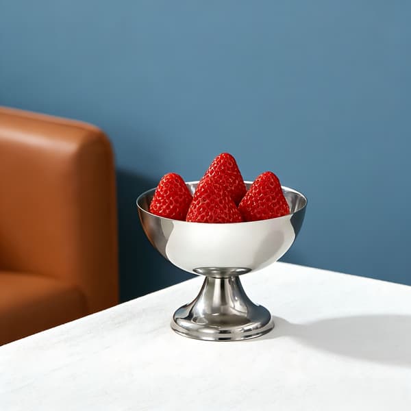 Dessertskåle i rustfrit stål med fod til is, budding og snacks 6pc cup set