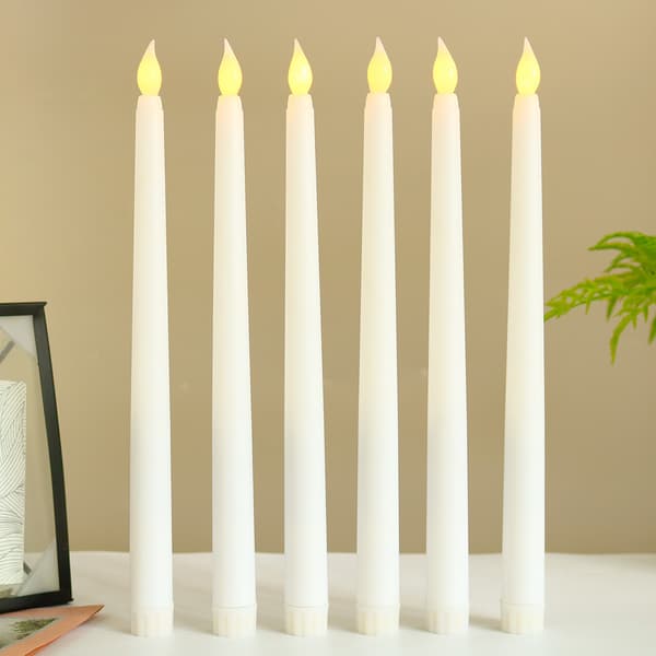 Fjernstyrede Flameless Elfenbens LED-lys, 6-pak til Halloween Jul