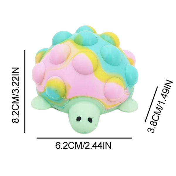 3D Bubble Push Turtle Ball - Silikone Sensorisk Stressaflastningslegetøj til voksne og børn