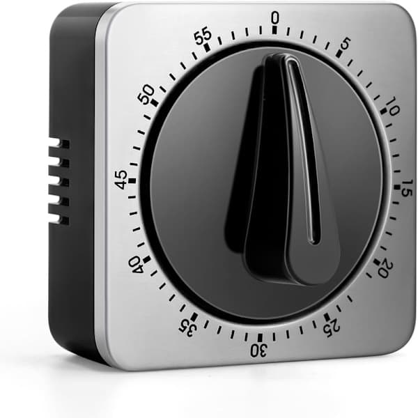 Køkkentimer Mekanisk Æggetimer - Intet Batteri, 100% Mekanisk, Rustfrit Stål, Visuel Timer Køkkentimer med Magnetisk Funktion-FO-