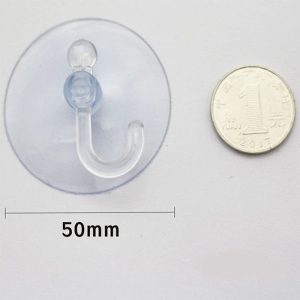 4-pack sugproppar med krok/sugpropp 50 mm transparent