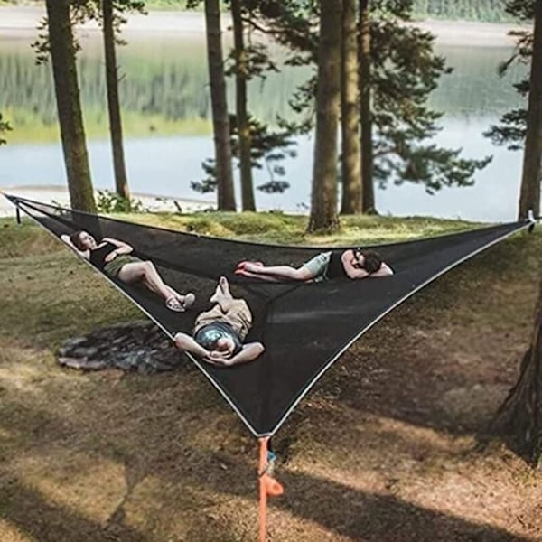 Triangulär hängmatta för flera personer - Bärbar hängmatta - för flera personer - Extra stor - 400 X 400 X 400 cm (Storlek: 280x280x280CM)