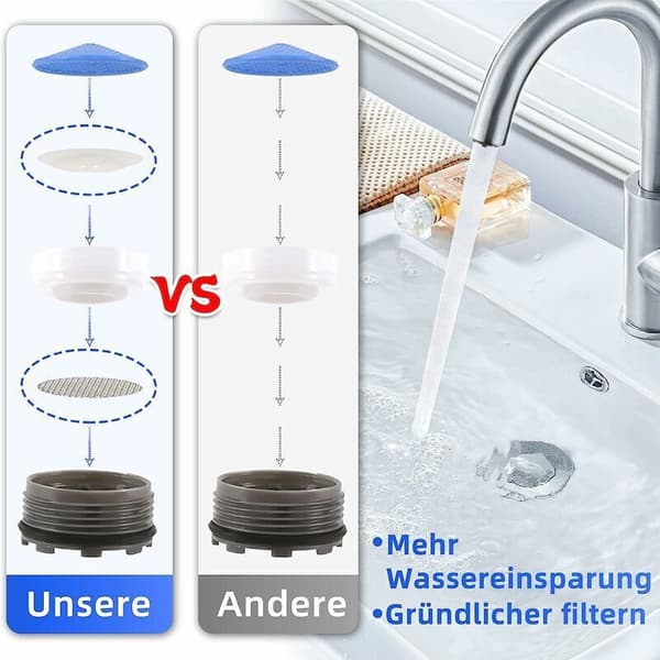 M18.5 Faucet Aerator 6-pack Water Saving Nozzle for Kitchen Bathroom Sink Compatible with Plastic Faucets Includes 2 Keys-FO-