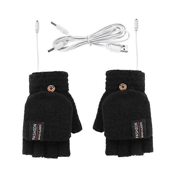 Vinter Elektrisk Genopladelig Luffe Opvarmede Handsker Fuld & Halv Finger Varmer USB-FO-