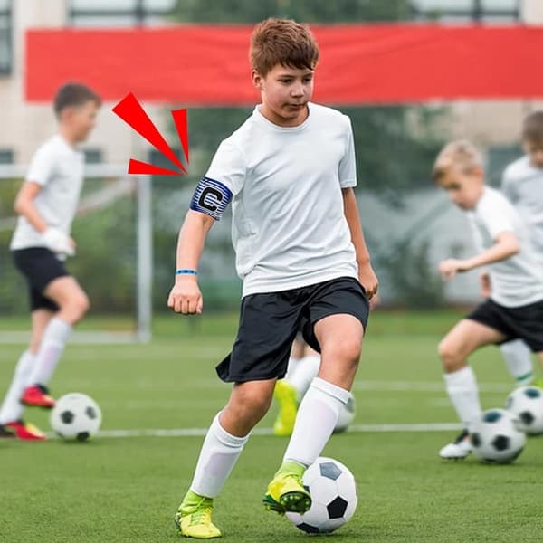 6 stk kapteinsbind, justerbart kapteinsbind fotball for barn og voksne, flerfarget elastisk sportsbind polyester-FO-