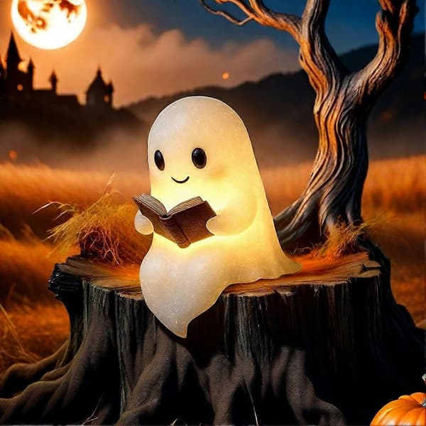 Sød spøgelseslæselampe til Halloween og værelsesindretning-FO-