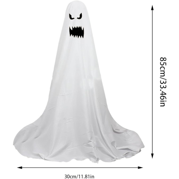 Utomhusspöken Dekorationer, Spöken Dekorationer Utomhus - Stora Halloween Yard Dekorationer Spöke, Vit Tyg Spöke Veranda Prydnad för Hem med LED E