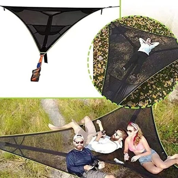 Triangulär hängmatta för flera personer - Bärbar hängmatta - för flera personer - Extra stor - 400 X 400 X 400 cm (Storlek: 280x280x280CM)