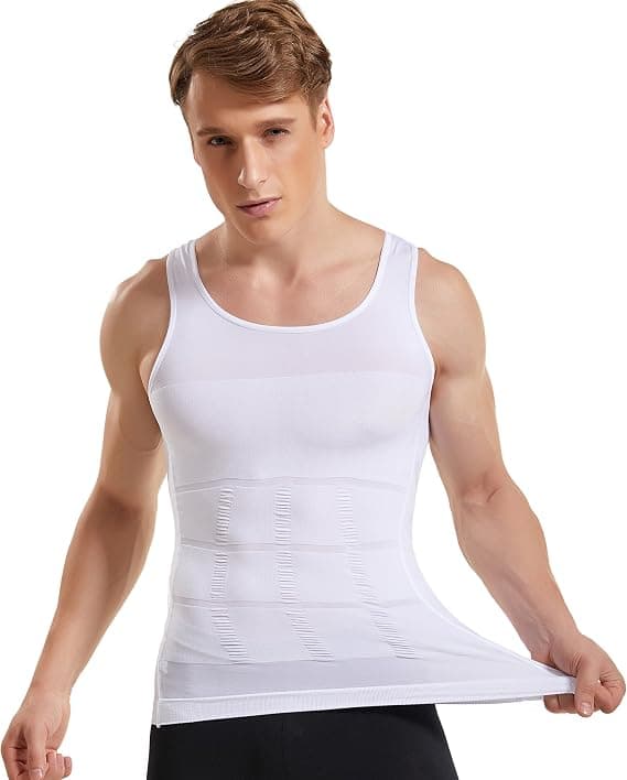 Gynekomasti Linne Kompression Döljer Bröst Man Shapewear Moobs Platta Hela Magen Smal Midja och Döljer Kurvor-FO-