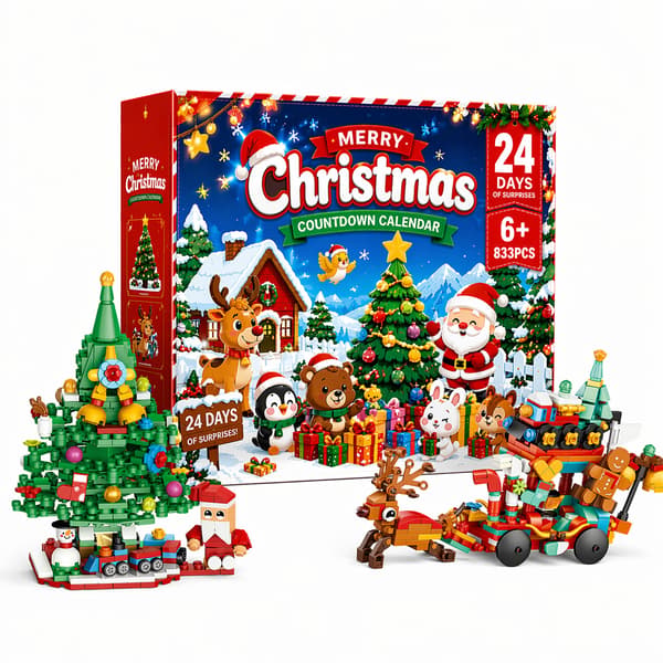 2026 Julkalender 24 dagars byggklossar Blind Box Nedräkningsleksak för barn Julklapp Style 2
