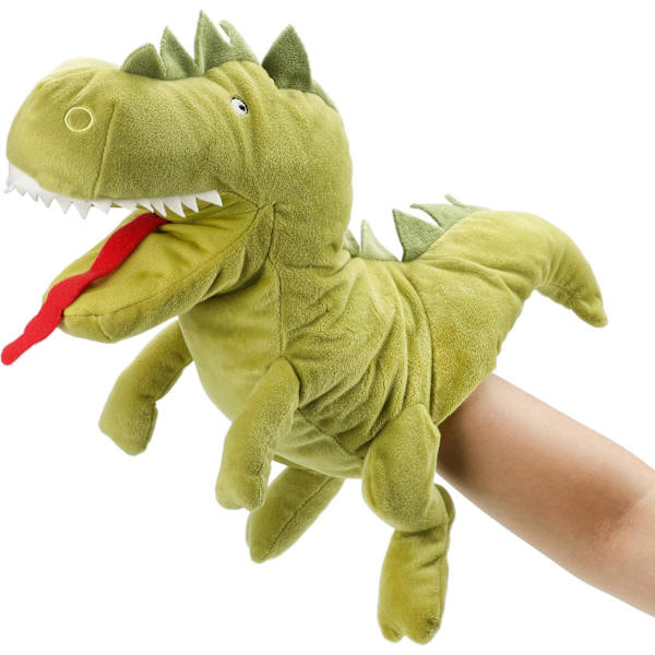 Plush Dinosaur Hand Puppet T-Rex with Open Movable Mouth for-FO-
