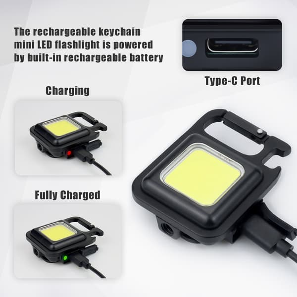 Small Flashlight, 1000 Lumen Bright Rechargeable Keychain Light-FO-