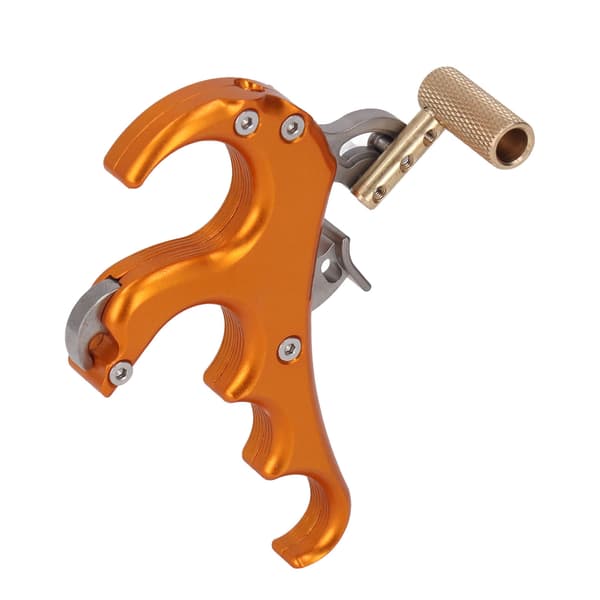 Aluminium Alloy Compound Bow Release Aid 4 Finger Adjustable Sensitivity Gold-FO-