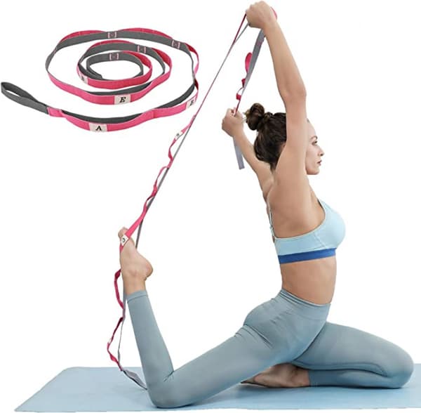 Yoga strækbånd, justerbart multiloop til udstrækning, fysioterapi, træning, pilates, dans og gymnastik-FO-