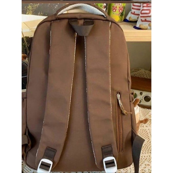 Skolesekk Brun 2024 Capybara Ridge Stor Ryggsekk For Gutter Og Jenter, Merkekort Black Backpack