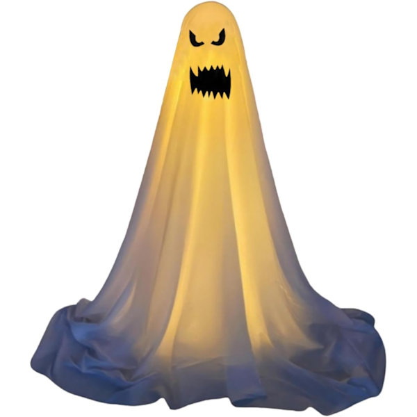 Utomhusspöken Dekorationer, Spöken Dekorationer Utomhus - Stora Halloween Yard Dekorationer Spöke, Vit Tyg Spöke Veranda Prydnad för Hem med LED E