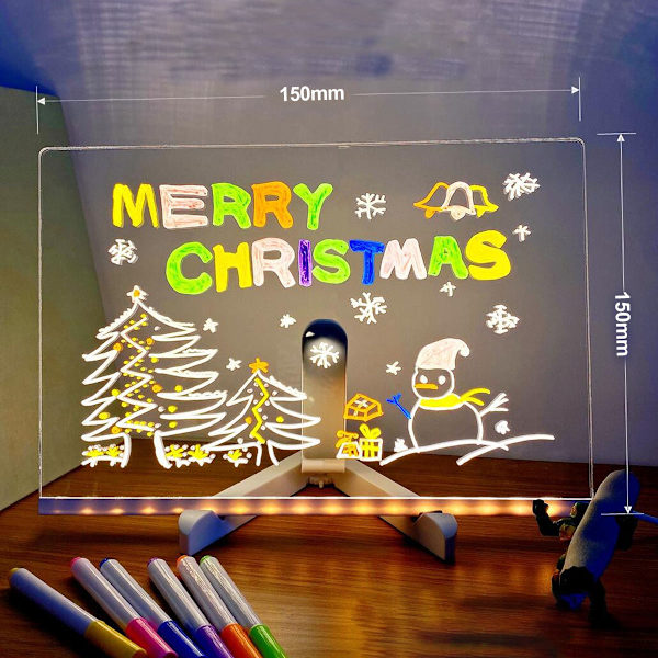 LED farveopslagstavle - Lysende akryl whiteboard med stativ-FO-