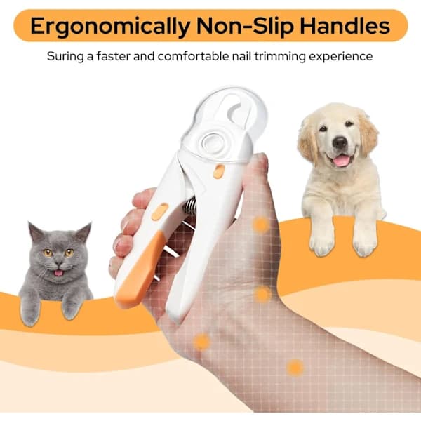 (Pink) Pet Nail Clippers with LED Light, Professional Nail Trimming-FO-