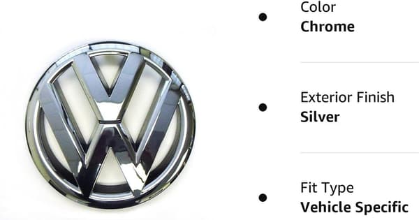 VW-etusäleikön tunnus Jetta Sedan 2011-2014 MK6-FO-