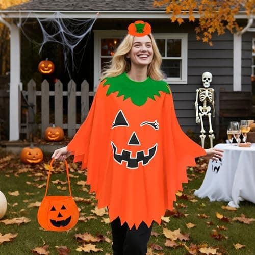 Yezmo oppustelig poncho-kostume med glødende slikpose til Halloween-FO-
