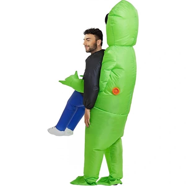 Oppusteligt rumvæsenkostume til voksne, One Size passer de fleste 150-190 cm til Halloween-FO-
