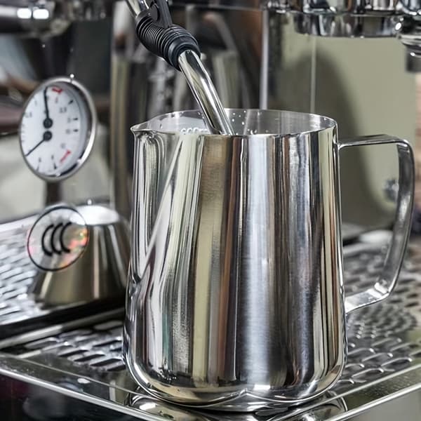 Latte Art-kande i rustfrit stål til mælkeskumning og kaffedekoration 600ml