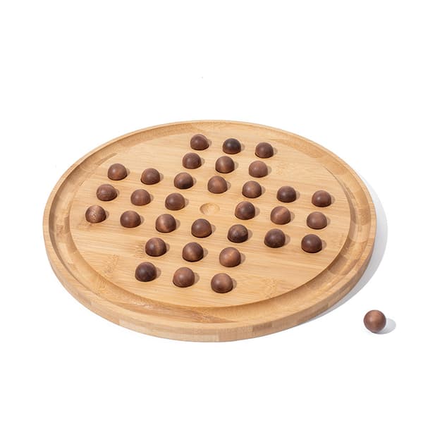 Træ Solitaire Brætspil Solitaire Skak Træperler-FO-