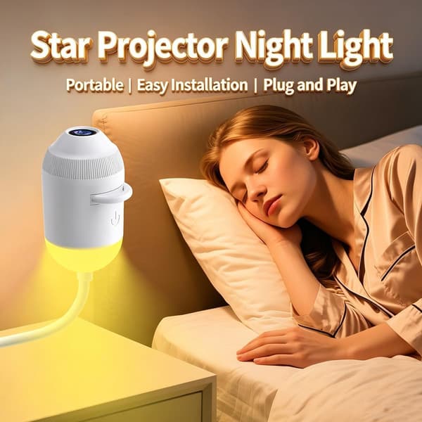 HD Smart Dynamic 5D Holographic Night Light Projector, Plug and Play HD Star Projector, 360° USB Galaxy and Moon Projector Lamp-FO- 12 films