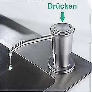 Sæbedispenser til underbygning, sæbedispenser i rustfrit stål til vask, indbygget sæbedispenser med 500 ml flaske og 1,0 m forlængersæt, topfyldning-FO-