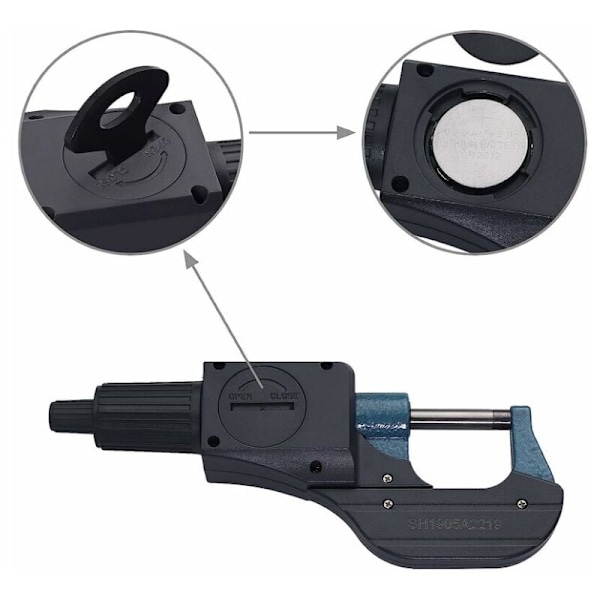 0-25mm LCD Digital Elektronisk Mikrometer Digital Palmer Udendørs M