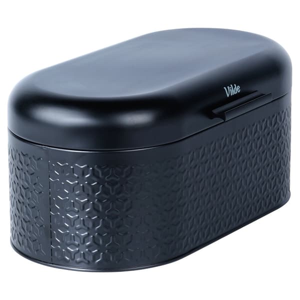 Spacious and stylish bread bin in black steel for fresh bread 1926