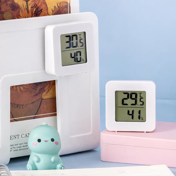 Mini digitalt hygrometer og termometer - Mini indendørs temperatur- og fugtighedsmåler med LCD-display