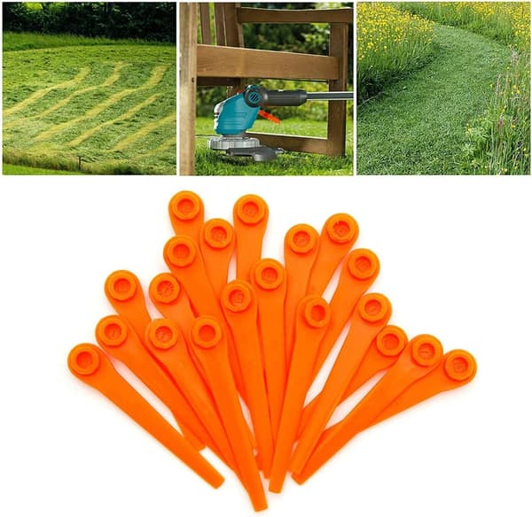 100-pakning med plastblader til Gardena 9823 9825 9820 9821 gresstrimmerblader 70mm-FO-
