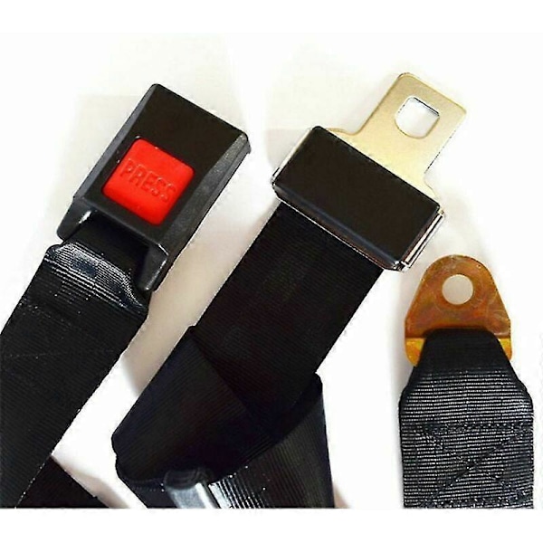 2-pack Universal Justerbara Säkerhetsbälten 2-punkts Justerbar Säkerhetssele Enkel Dubbel Säkerhetsbälte - Svart-LP-