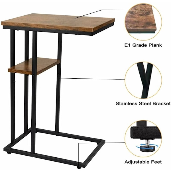 C-formet sidebord sofabord sengebord lille plads lille sidebord stue soveværelse land snacks bord