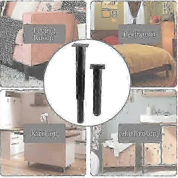 (25-42 cm, svart) Set med 4 starka justerbara möbelben i metallHan-FO-